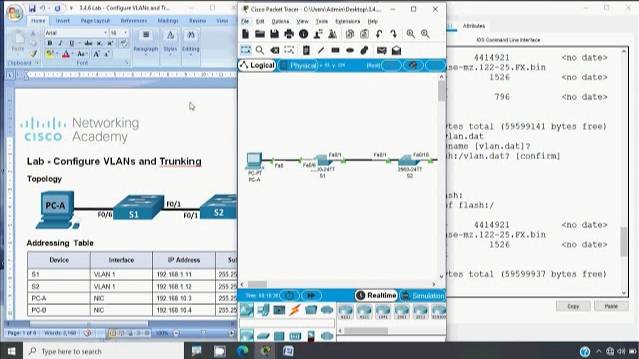3.4.6 Lab - Configure VLANs and Trunking смотреть онлайн