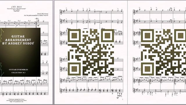 Chi Mai (E.Morricone) Ноты для 4-х гитар смотреть онлайн