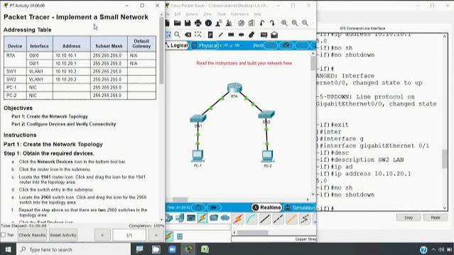 1.6.1 Packet Tracer - Implement a Small Network смотреть онлайн