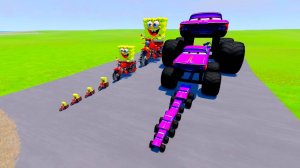 БОЛЬШОЙ И МАЛЕНЬКИЙ МОНСТР ТРЕК РАМОН ПРОТИВ БОЛЬШОГО И МАЛЕНЬКОГО НА МОТОЦИКЛЕ ГУБКА БОБ