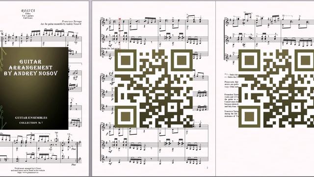 Rosita (F.Tarrega) Ноты для 2-х гитар смотреть онлайн