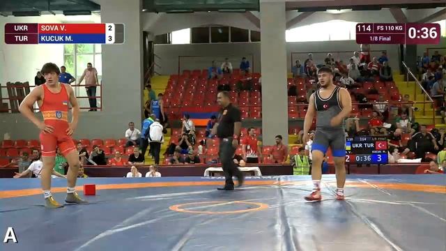1/8 FS - 110 kg: V. SOVA (UKR) v. M. KUCUK (TUR) смотреть онлайн