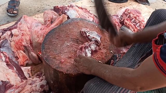 Awesome Village Eid Special Meat Market ⇔ Delicious Meat Butchers Are Processing For Buyers.