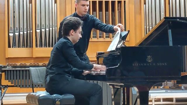 Rachmaninoff - Barcarolle for 4 hands op.11, N1 - Victor Vichev and Jordan Todorov. Live in Sofia. смотреть онлайн