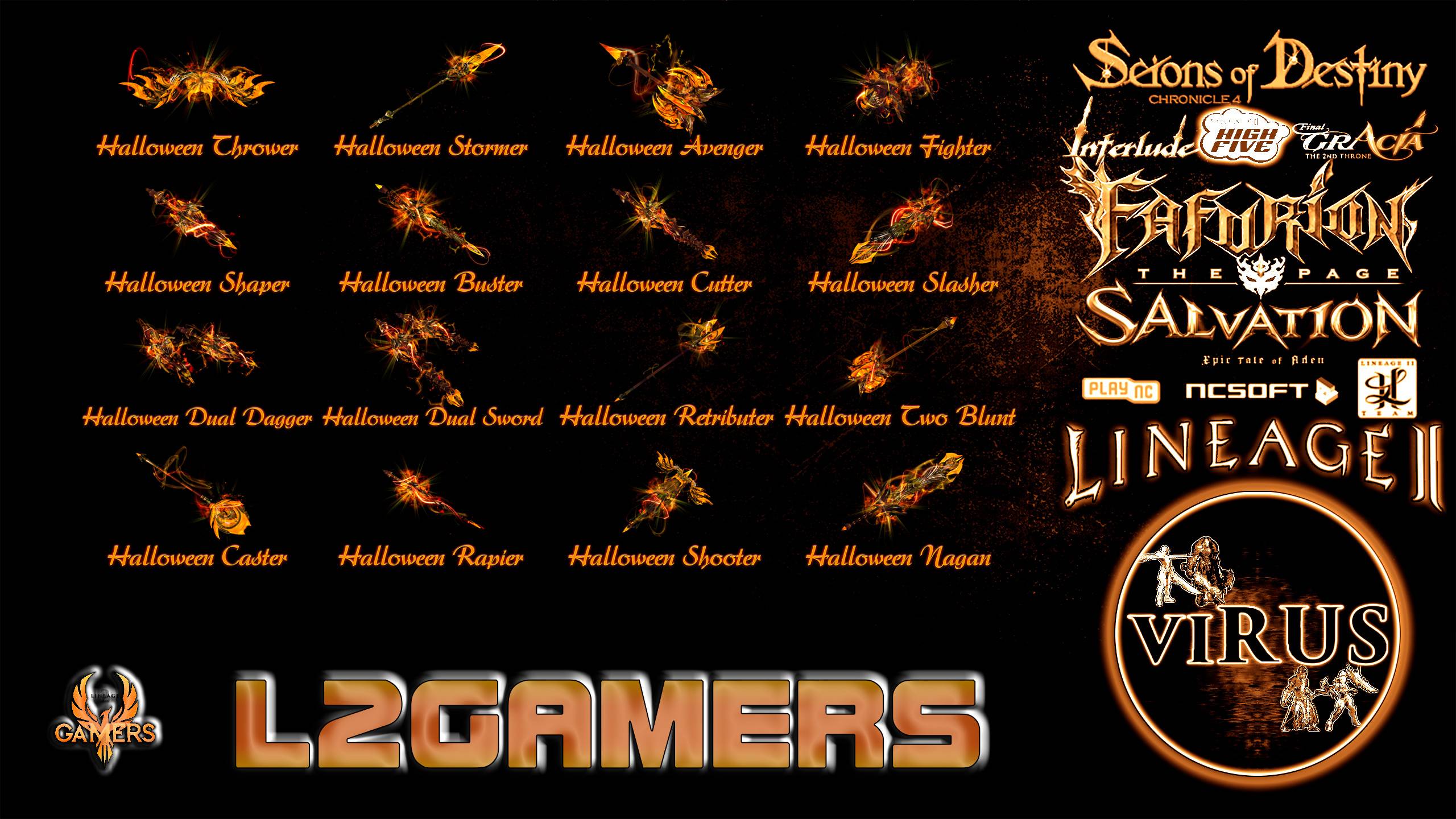 Full Set Of Halloween Weapons For The Www.L2Gamers.Cl Server. LINEAGE II-Interude ◄√i®uS►