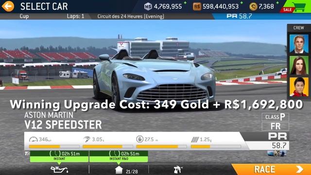 Real Racing 3 RR3 Aston Martin V12 Speedster: Track Day - winning costs, Full Upgrade Tree (Pré Ver смотреть онлайн