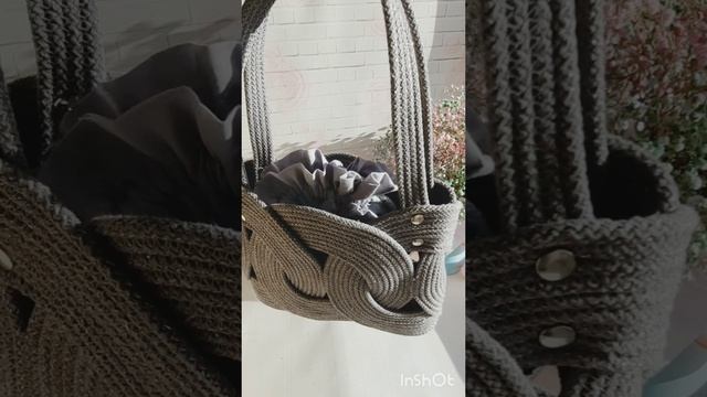 Новинка!!!Сумка из хлопкового шнура с люрексом