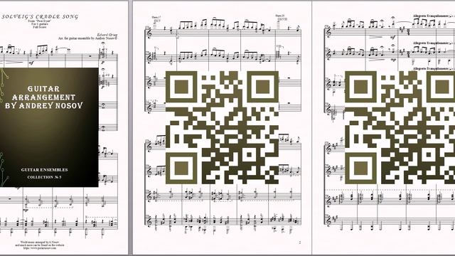Solveig's Song (E.Grieg) Ноты для 4-х гитар смотреть онлайн