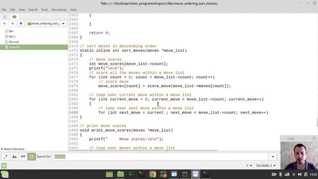 55-Bitboard CHESS ENGINE in C writing SORT MOVES function смотреть онлайн