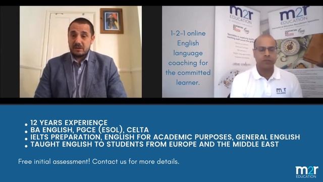 1-2-1 Online English Language Coaching with m2r Education. Meet Greg, one of our teachers. смотреть онлайн