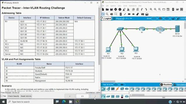 4.5.1 Packet Tracer - Inter-V LAN Routing Challenge смотреть онлайн