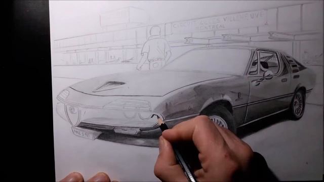 Drawing an Alfa Romeo Montreal Timelapse смотреть онлайн