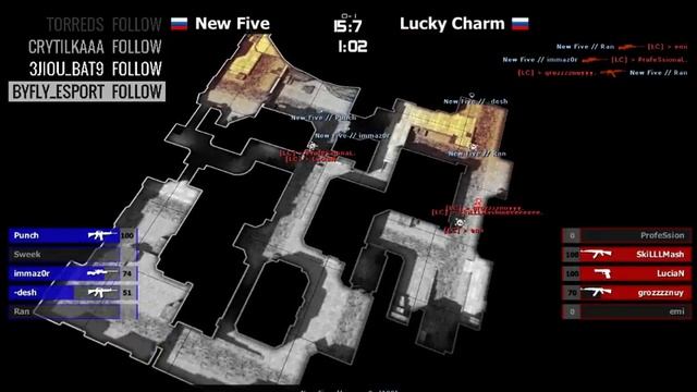 CS 1.6 FastCup. Lucky Charm vs New Five [de_inferno, de_dust2, de_mirage] смотреть онлайн