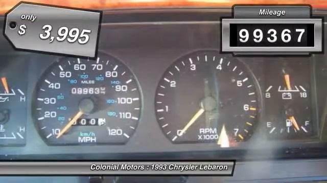 1993 Chrysler Lebaron Landau 4d Sedan Somerville NJ 08876 смотреть онлайн