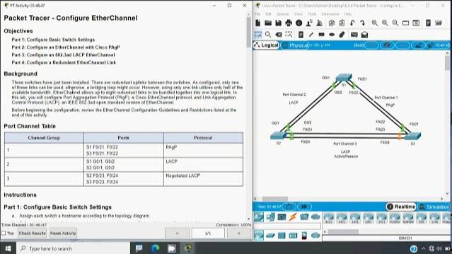 6.2.4 Packet Tracer - Configure EtherChannel смотреть онлайн