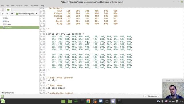 53-Bitboard CHESS ENGINE in C defining MVV LVA (Most Valuable Victim - Least Valuable Attacker) tab смотреть онлайн