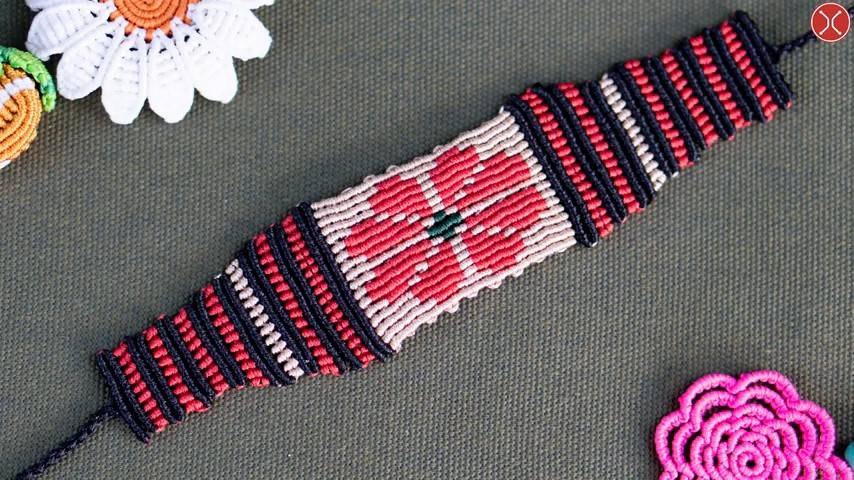 Macrame tutorial - The wild chrysanthemums bracelet - Hướng dẫn thắt vòng tay hoa cúc dại(1) смотреть онлайн