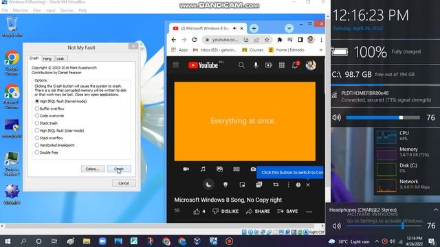 Microsoft Windows 8 Song has BSOD VM (Windows 8) смотреть онлайн