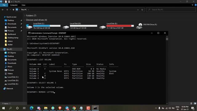How to hide/unhide any Drive in Windows using CMD смотреть онлайн