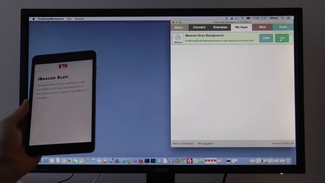 Evothings Viewer iBeacon background scanning смотреть онлайн