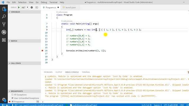 (#3) Multidimensional Array in c# | Collection fundamentals using .Net Core смотреть онлайн