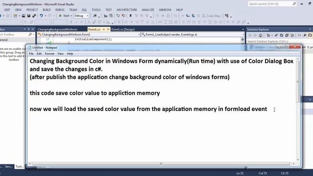 C# Changing Background Color in Windows Form dynamically(Run time) смотреть онлайн