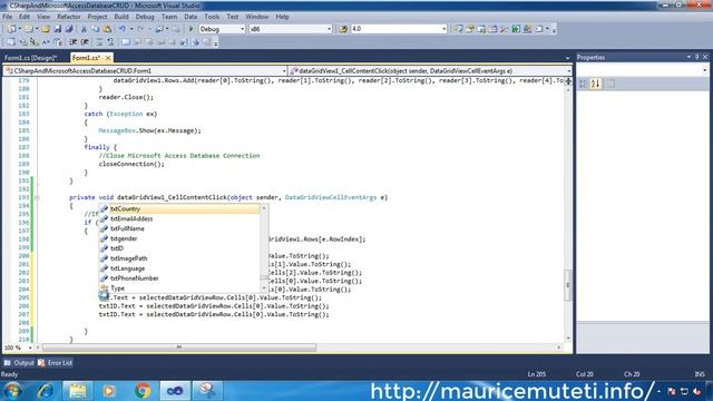 C# And Ms Access Database Tutorial #12 - How To Display Selected Row From Datagridview To Textboxes смотреть онлайн