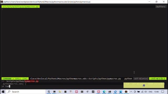 LibreOffice Python Macros (VIM - Windows OS) смотреть онлайн