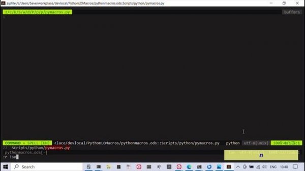 LibreOffice Python Macros (VIM - Windows OS)