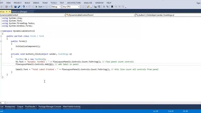 How to create dynamic controls with dynamic event run time (Windows application) смотреть онлайн
