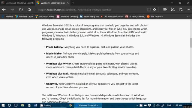 Where to download full package of Windows live essentials to reinstall after january 2017 смотреть онлайн