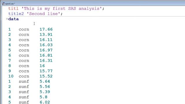 Introduction to SAS for Windows. Part 2: Data entry смотреть онлайн
