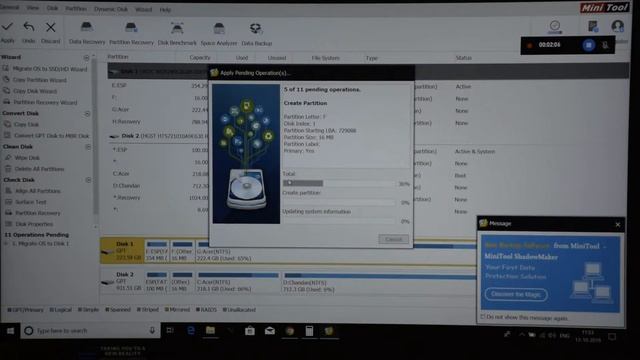 Clone Windows to SSD using Minitool Partition Wizard смотреть онлайн