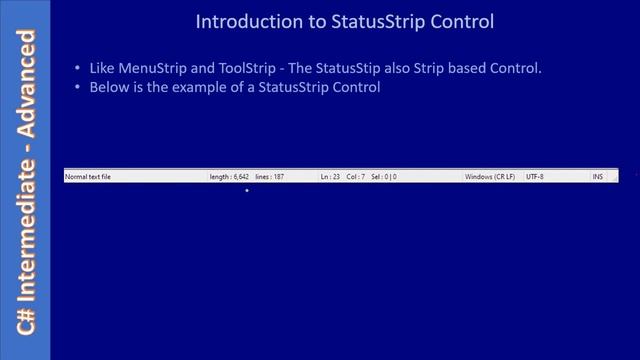C# StatusStrip Control - Part 1 - Introduction | C# Advanced #99 смотреть онлайн