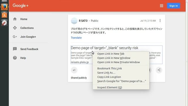 target="_blank" のセキュリティリスク のデモ смотреть онлайн