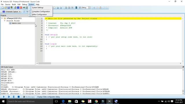 Arduino Uno Simulation in Proteus 8 смотреть онлайн