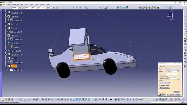 CATIA V5 R21 Flying car design смотреть онлайн