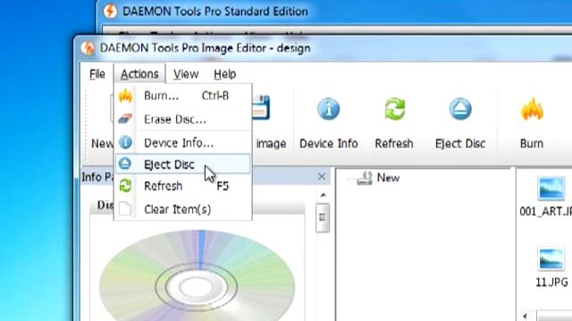 DAEMON Tools Pro. Image Editor Interface смотреть онлайн