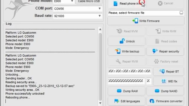 LG E900 Unlock, Repair IMEI by Octopus Box смотреть онлайн