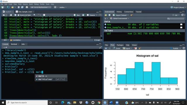 Histogram using R Studio(how to create histogram using r studio)(RStudio) смотреть онлайн