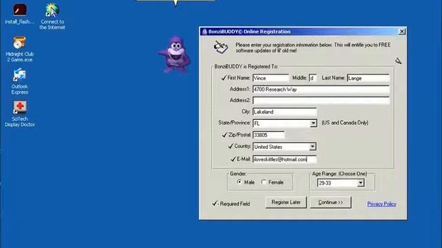 Installing/Registering Bonzi Buddy Tutorial! смотреть онлайн