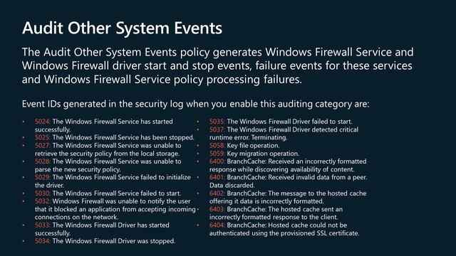 Windows Server Advanced Security Auditing: System Policies смотреть онлайн