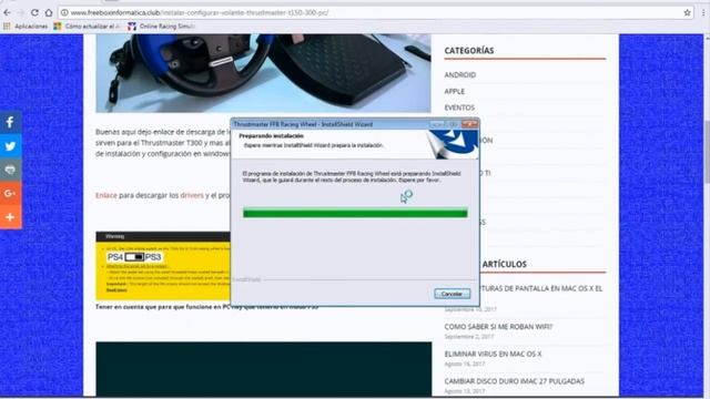 INSTALAR Y CONFIGURAR VOLANTE THRUSTMASTER T150 T300 EN PC смотреть онлайн