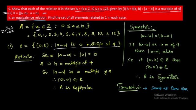Exercise 1.1 Hints & Solution (Part 2) | NCERT 12 Maths | Ch 1 Relations and Functions смотреть онлайн