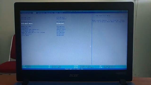 ACER Aspire A314 - 32 BIOS Setup
