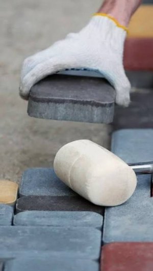 Укладываем брусчатку на бетонную плиту без виброплиты.