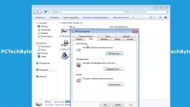 Run Disk Error Checking in Windows 7 смотреть онлайн
