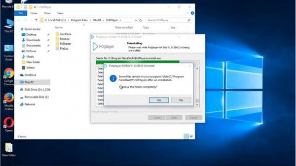 Uninstall PotPlayer 1.6 on Win 10 Guide