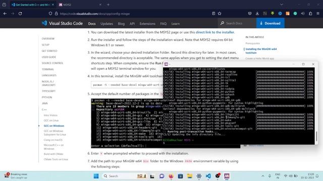 How to Set up Visual Studio Code for C and C++ Programming [ with MSYS2 ] смотреть онлайн