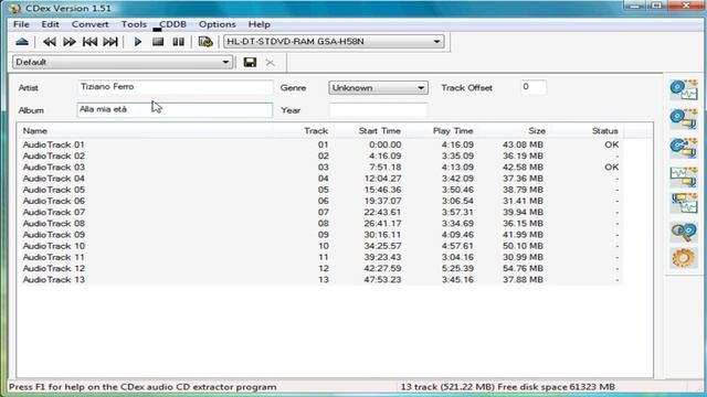 CDex - Programma Tutorial  Tracce Mp3